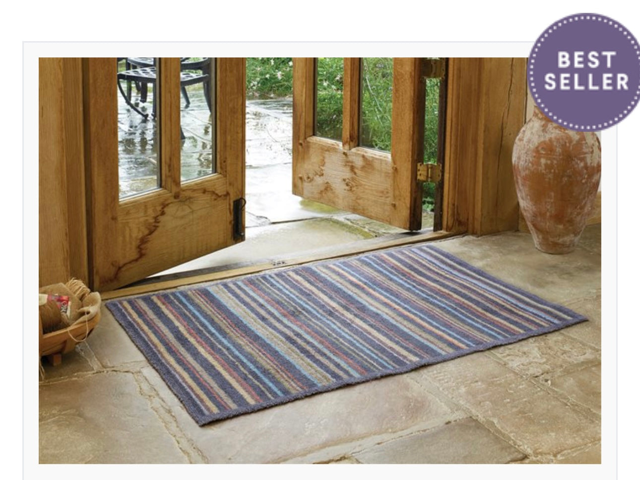Turtle Mat Charcoal Stripe - 40cm x 60cm (Small)