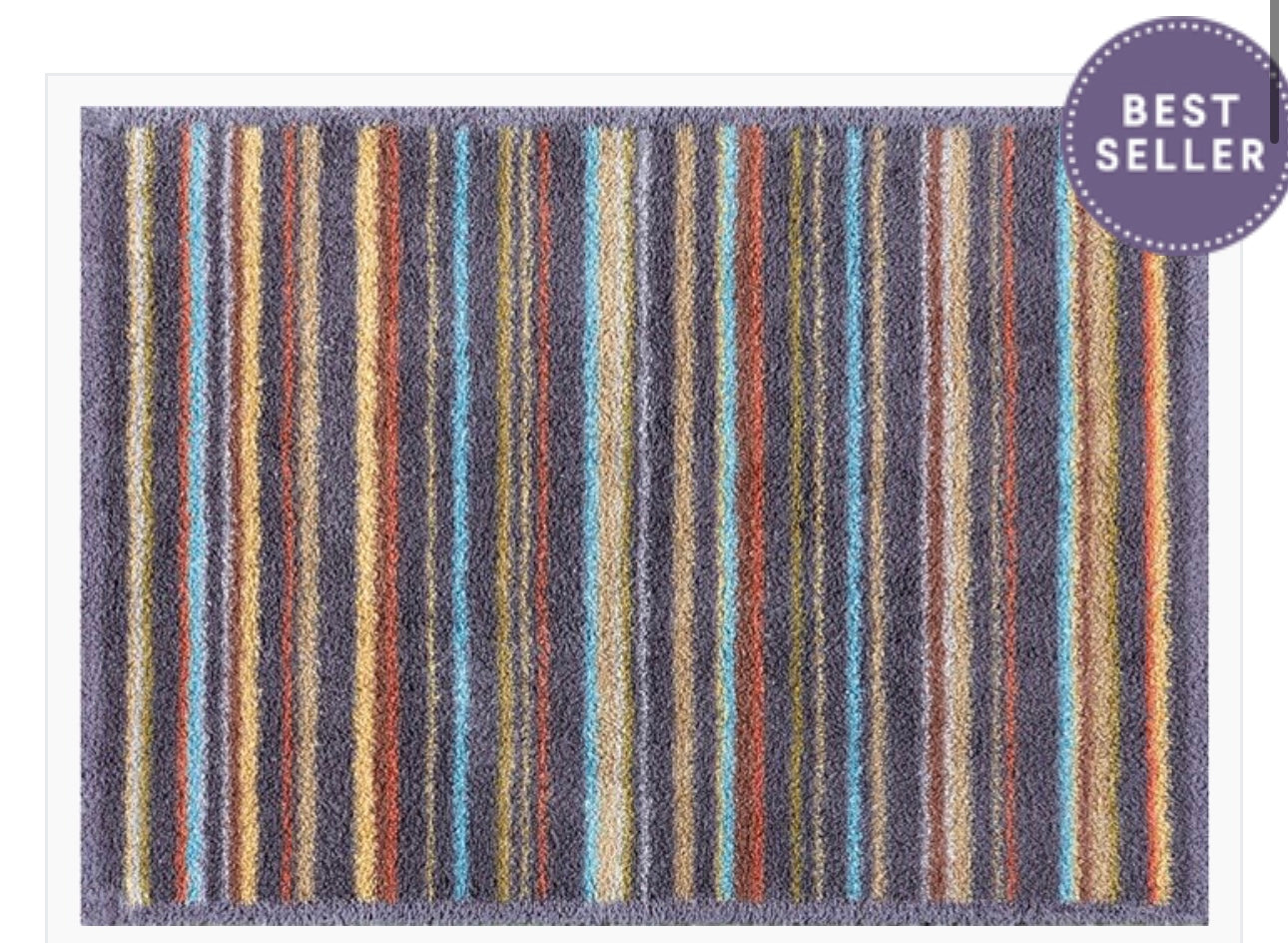 Turtle Mat Charcoal Stripe - 40cm x 60cm (Small)
