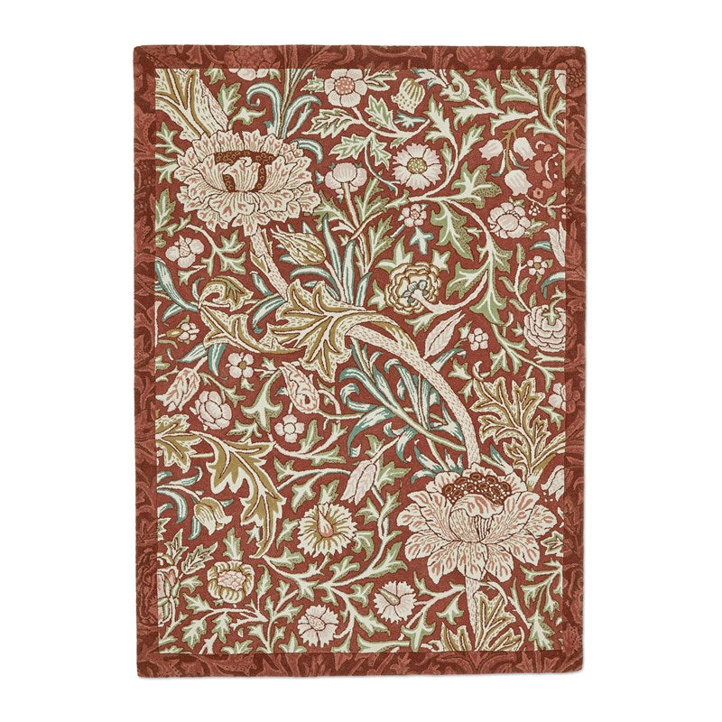 William Morris Trent Floral Red House Rug