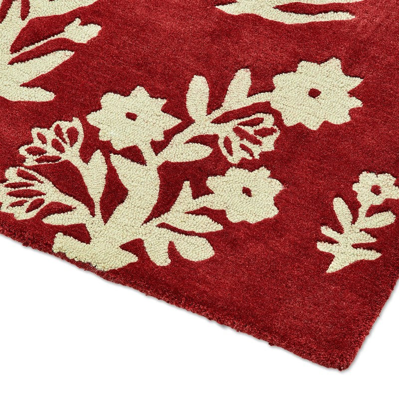 Sanderson Woodland Glade Damson Red Rug
