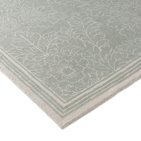 Laura Ashley Silchester Damask Pale Sage Green Rug