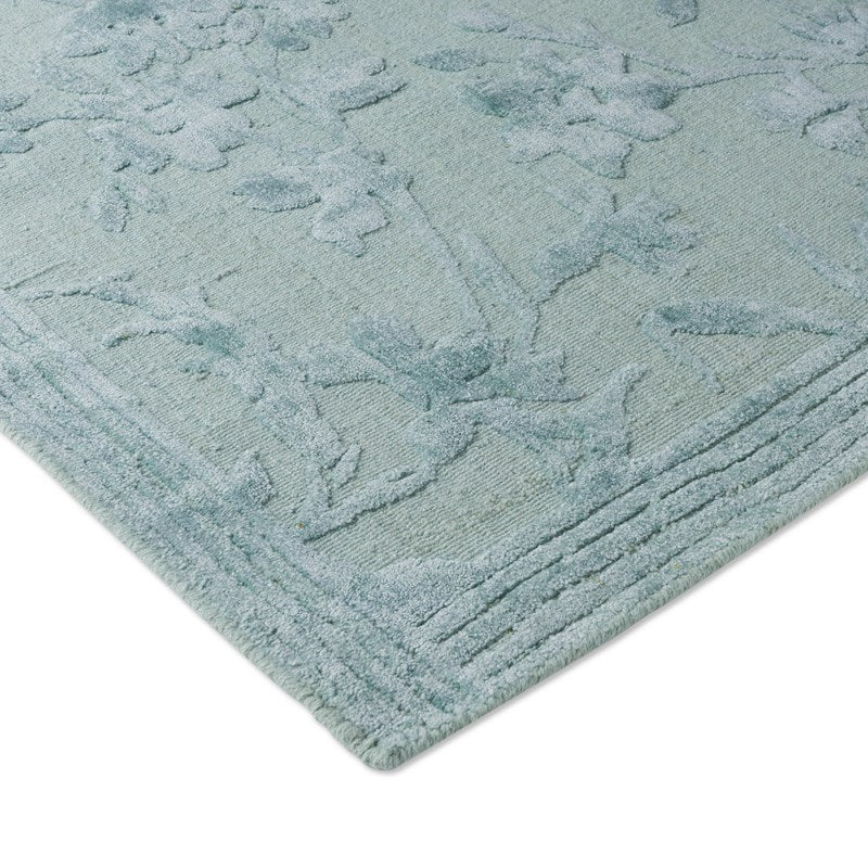 Laura Ashley Rye Gloral Jacquard Sage Green Rug