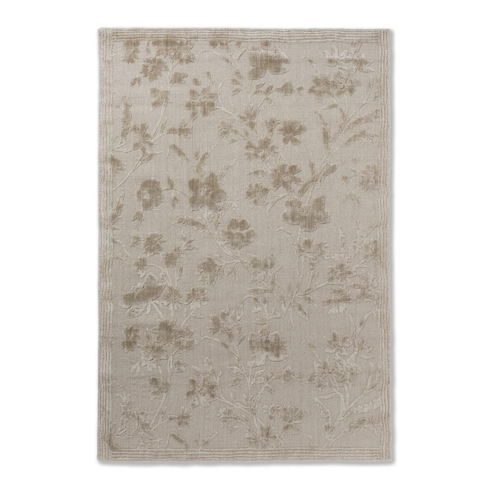 Laura Ashley Rye Gloral Jacquard Natural Rug