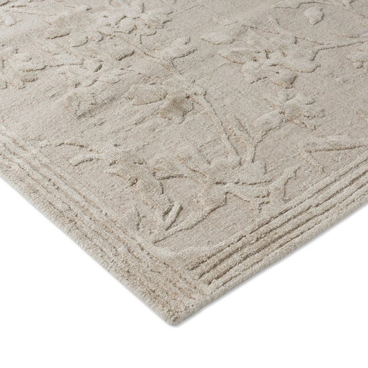 Laura Ashley Rye Gloral Jacquard Natural Rug