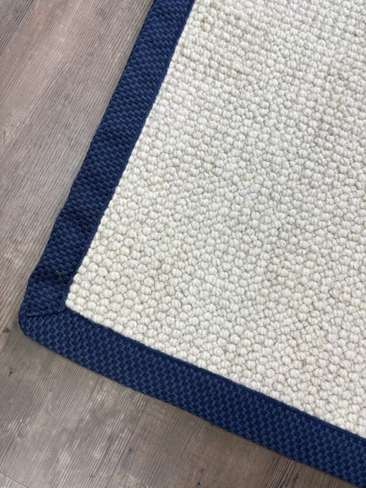 100% Wool Loop Taped (Navy) - 150cm x 90cm