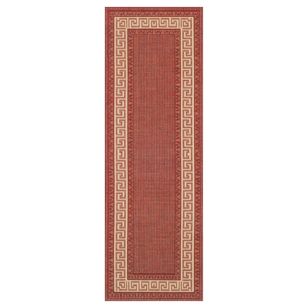 Greek Key Red Runner - 60cm x 1.8m