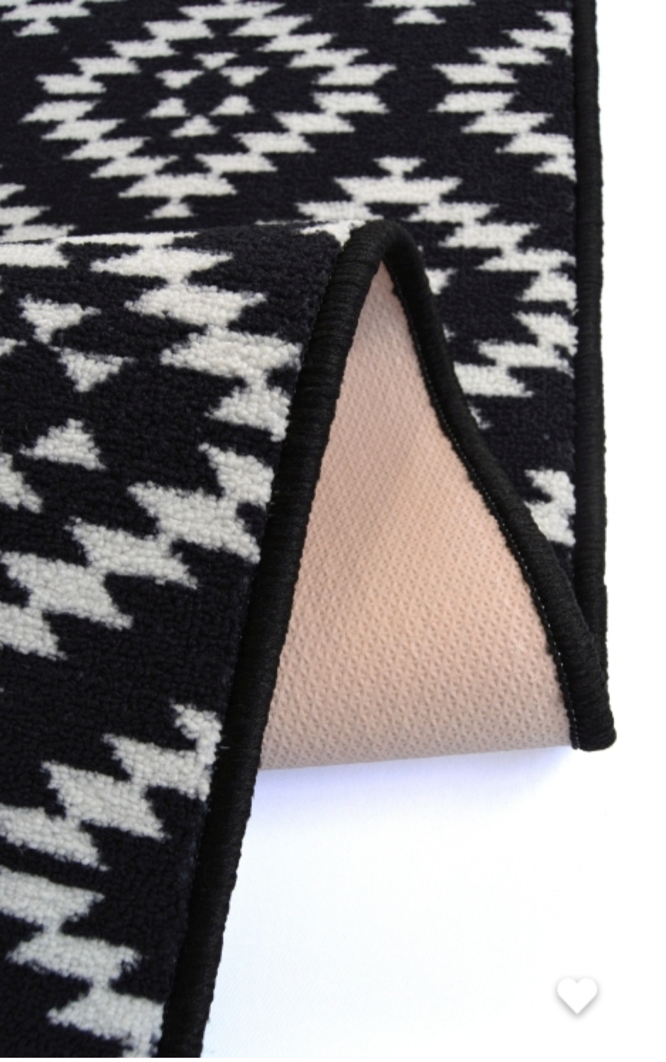 Deco Aztec Black Runner and Mat - 057 x 150 cm & 057 x 040 cm