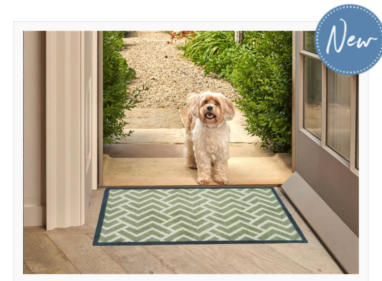 Turtle Mat Herringbone Green - 60cm x 85cm (Medium)