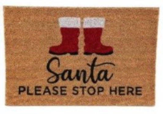 Santa Please Stop Here Doormat - 60cm x 40cm