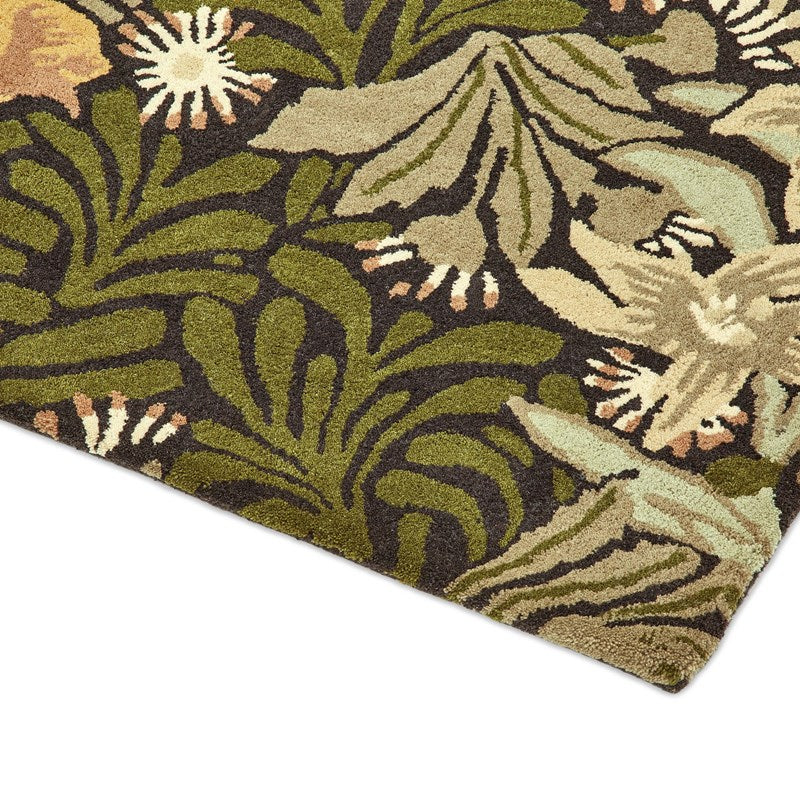 William Morris Bower Twining Vine Green Rug