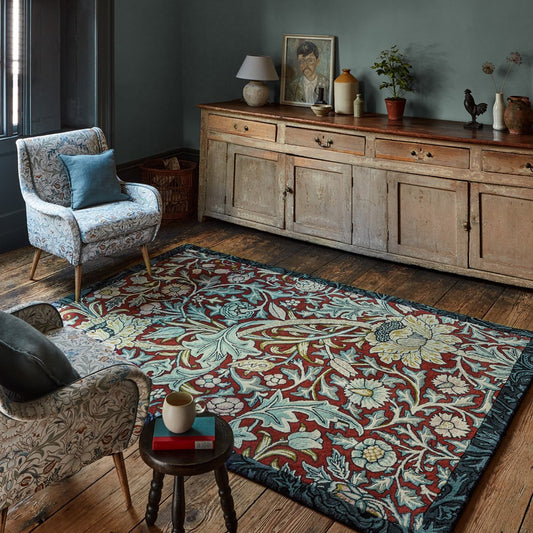 William Morris Trent Floral Webb Blue Rug