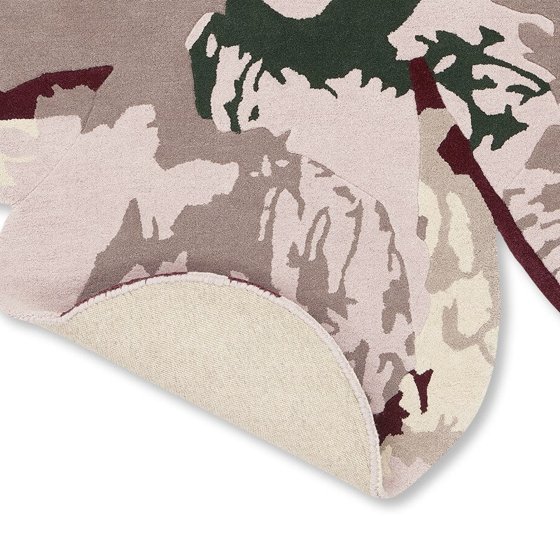 Ted Baker Shaped Magnolia Burgundy Rug