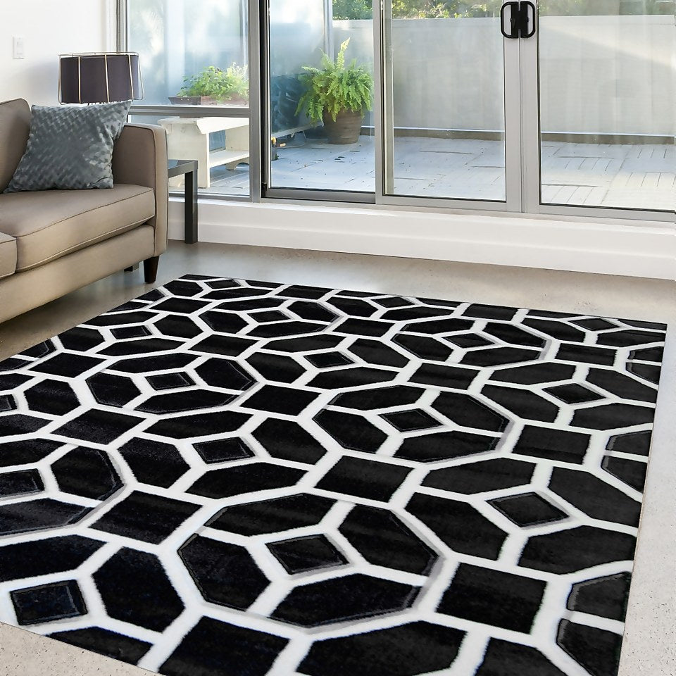 Daytona Gorton Black - 120cm x 170cm