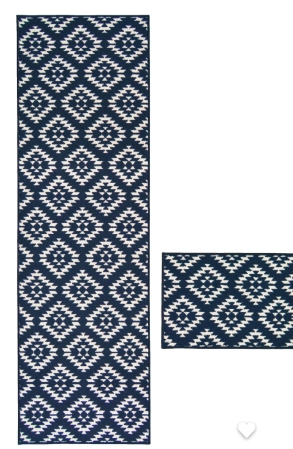 Deco Aztec Blue Runner and Mat -  057 x 230 cm & 057 x 040 cm