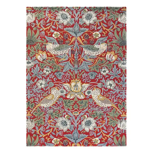 William Morris Strawberry Thief Crimson Rug