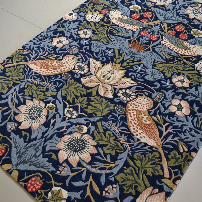 William Morris Strawberry Thief Indigo Rug