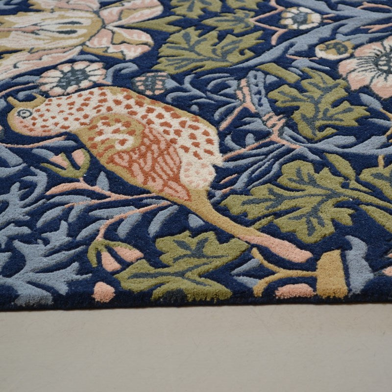 William Morris Strawberry Thief Indigo Rug